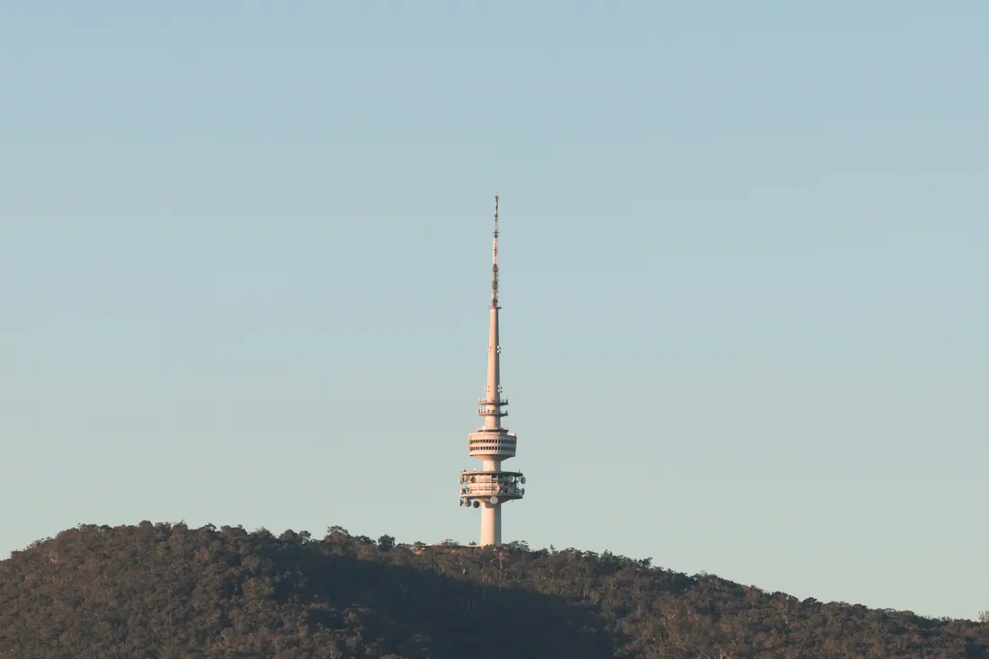 Telstra Tower on top of Black Mountain, Canberra.