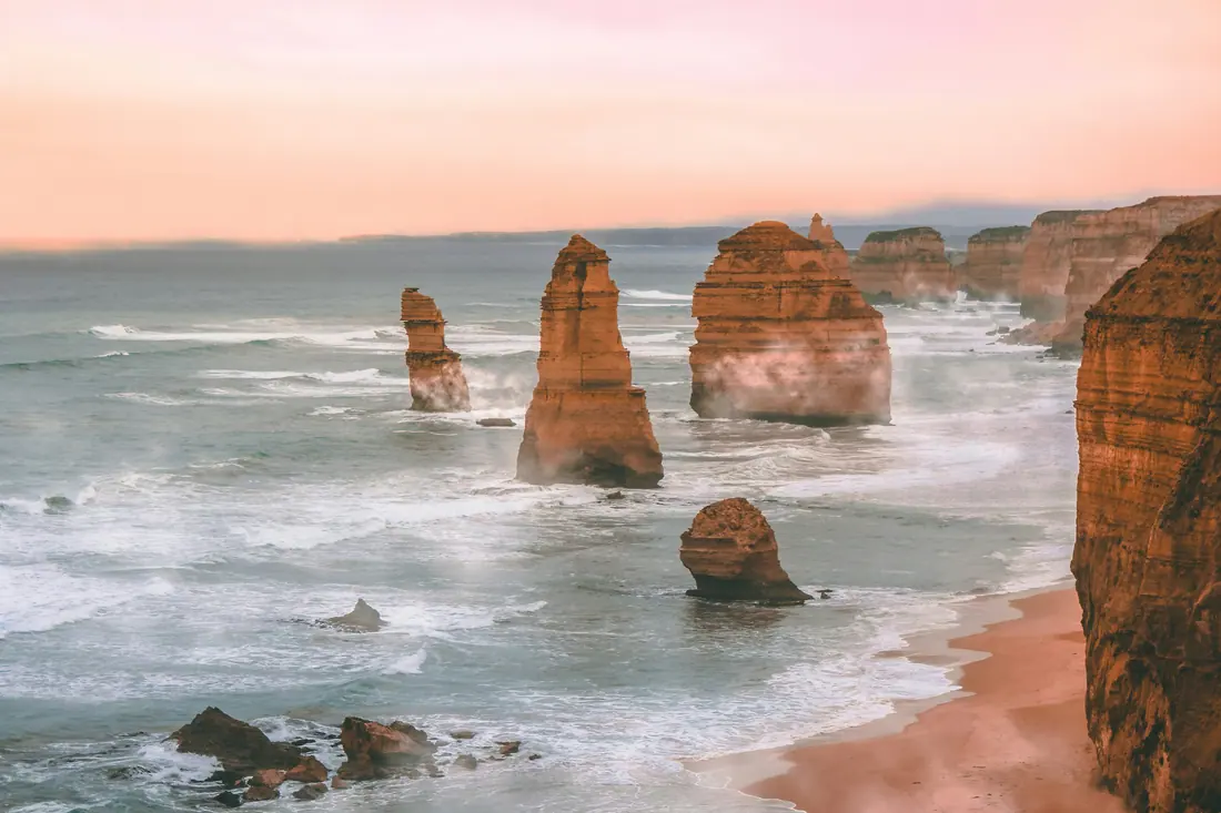 The Twelve Apostles, limestone stacks off the Great Ocean Road in Victoria.