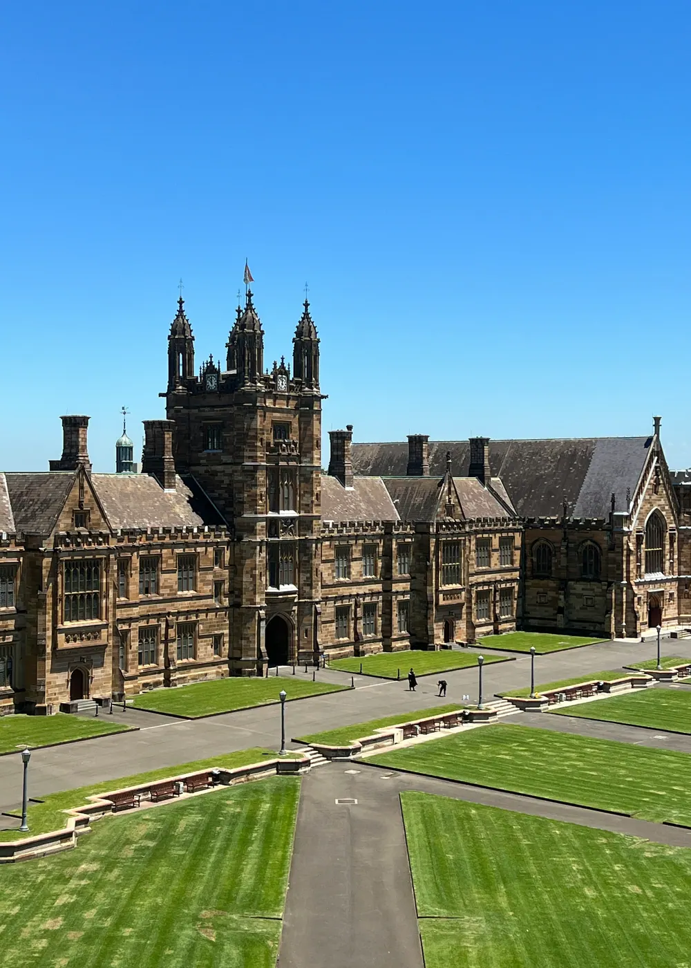 The Quadrangle at the University of Sydney, seen from above.